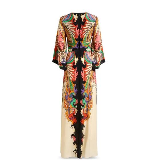 Etro Kimono Sleeve Gown in White Print 42 US 6 - Picture 6 of 6